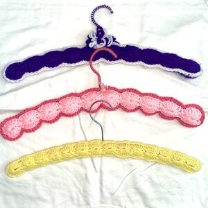 Homemade crochet hangers
